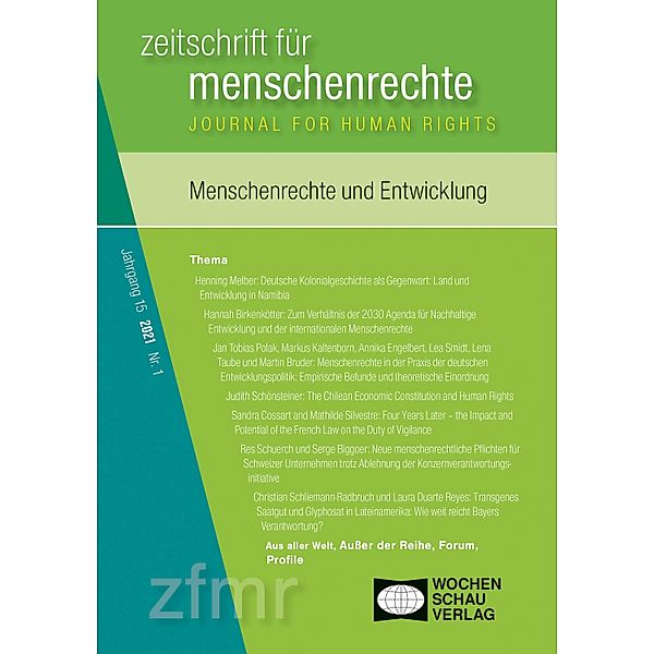 Menschenrechte und Entwicklung / zeitschrift für menschenrechte