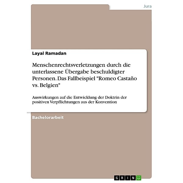 Menschenrechtsverletzungen durch die unterlassene Übergabe beschuldigter Personen. Das Fallbeispiel Romeo Castaño vs. Belgien, Layal Ramadan