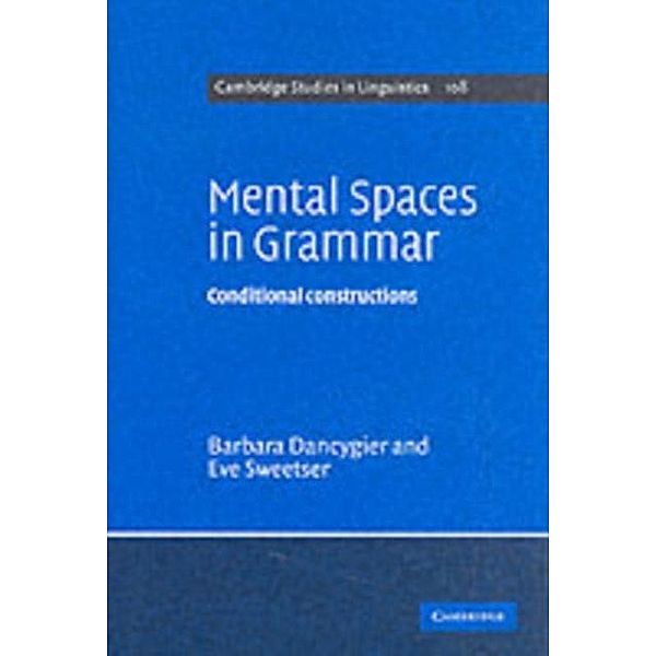 Mental Spaces in Grammar, Barbara Dancygier