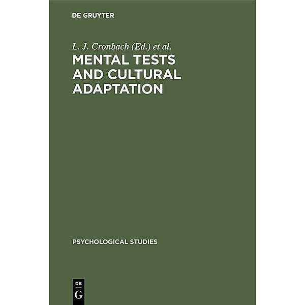 Mental tests and cultural adaptation / Psychological Studies Bd.7