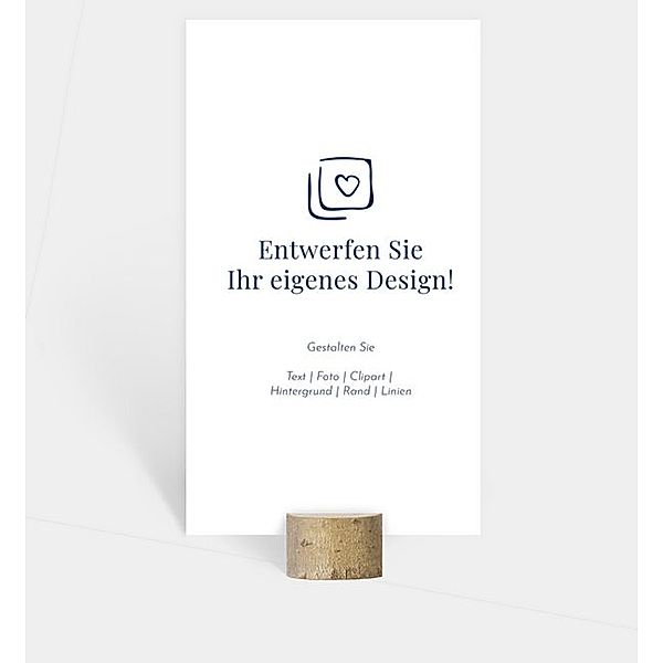 Menükarte Blanko Design, Postkarte hoch (120 x 210mm)