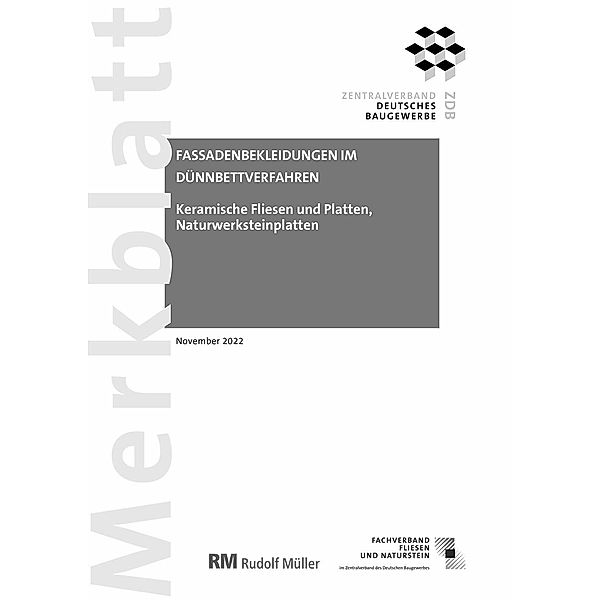 Merkblatt Fassadenbekleidungen im Dünnbettverfahren (PDF) 2022-11, Rudolf Voos