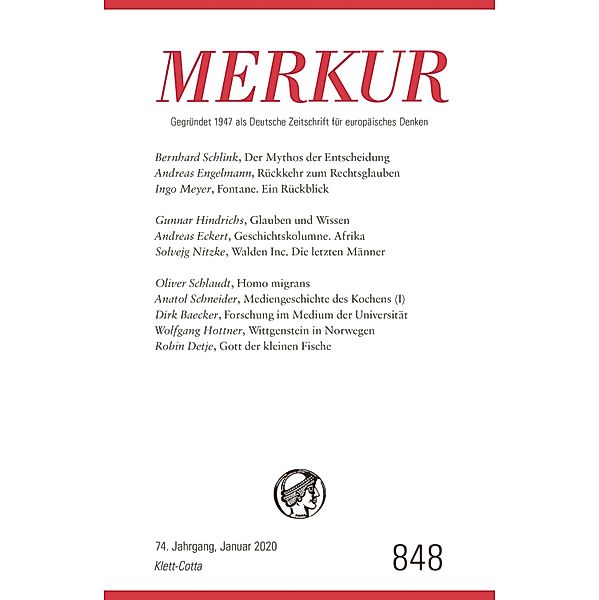 MERKUR 1/2020 / MERKUR Gegründet 1947 als Deutsche Zeitschrift für europäisches