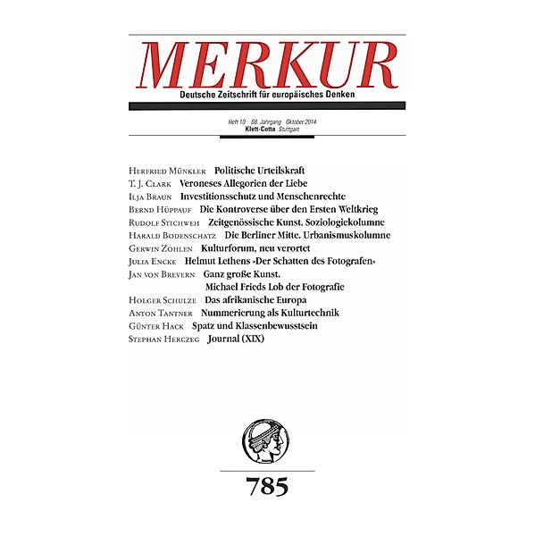 MERKUR 10/2014 / MERKUR Gegründet 1947 als Deutsche Zeitschrift für europäisches