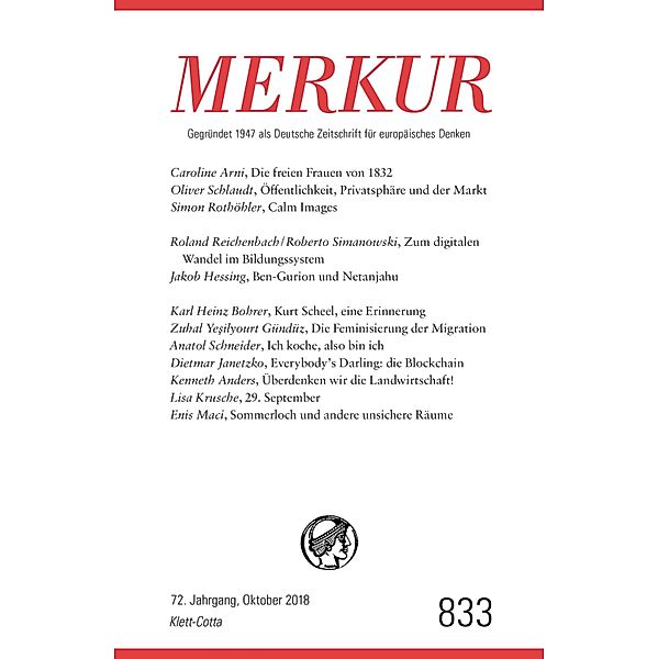 MERKUR 10/2018 / MERKUR Gegründet 1947 als Deutsche Zeitschrift für europäisches