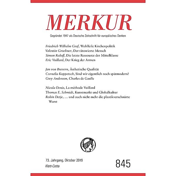 MERKUR 10/2019 / MERKUR Gegründet 1947 als Deutsche Zeitschrift für europäisches