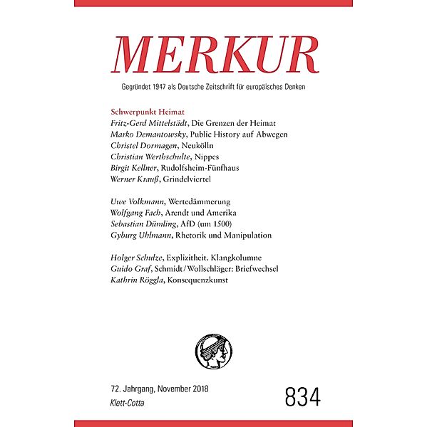 MERKUR 11/2018 / MERKUR Gegründet 1947 als Deutsche Zeitschrift für europäisches