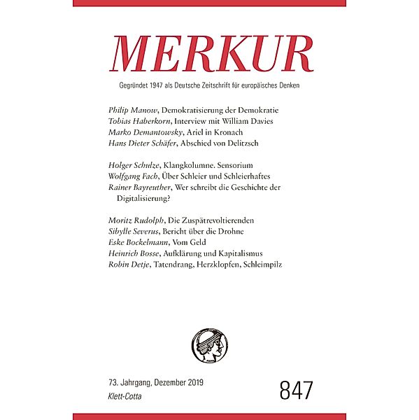 MERKUR 12/2019 / MERKUR Gegründet 1947 als Deutsche Zeitschrift für europäisches