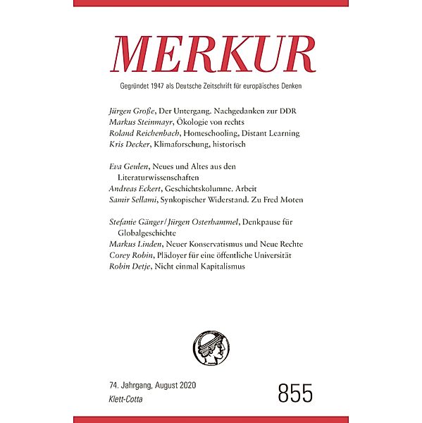 MERKUR 8/2020 / MERKUR Gegründet 1947 als Deutsche Zeitschrift für europäisches