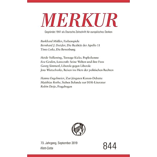 MERKUR 9/2019 / MERKUR Gegründet 1947 als Deutsche Zeitschrift für europäisches