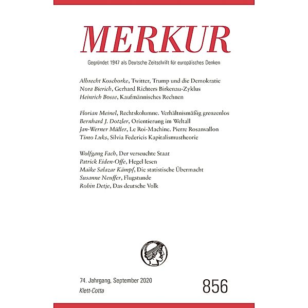 MERKUR 9/2020 / MERKUR Gegründet 1947 als Deutsche Zeitschrift für europäisches