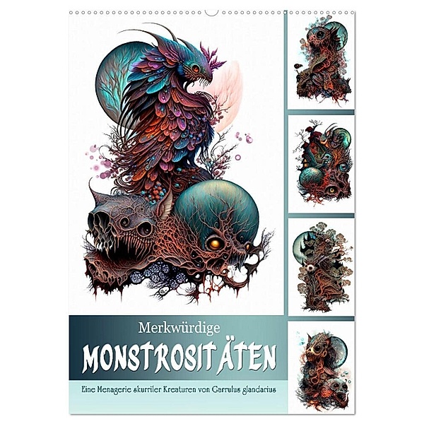 Merkwürdige Monstrositäten (Wandkalender 2024 DIN A2 hoch), CALVENDO Monatskalender, Garrulus glandarius