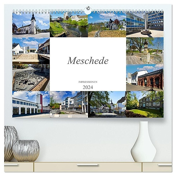 Meschede Impressionen (hochwertiger Premium Wandkalender 2024 DIN A2 quer), Kunstdruck in Hochglanz, Dirk Meutzner