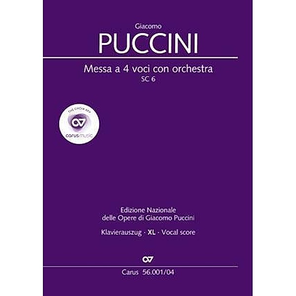 Messa a 4 voci con orchestra (Klavierauszug XL), Giacomo Puccini