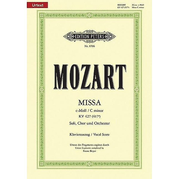 Messe c-Moll KV 427 (Beyer), Klavierauszug, Wolfgang Amadeus Mozart