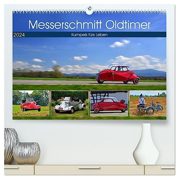 Messerschmitt Oldtimer - Kumpels fürs Leben (hochwertiger Premium Wandkalender 2024 DIN A2 quer), Kunstdruck in Hochglanz, Ingo Laue