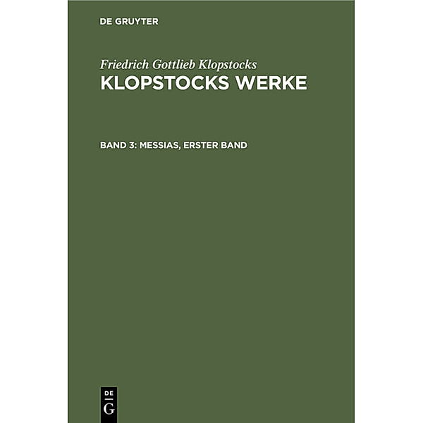 Messias, erster Band, Friedrich Gottlieb Klopstocks