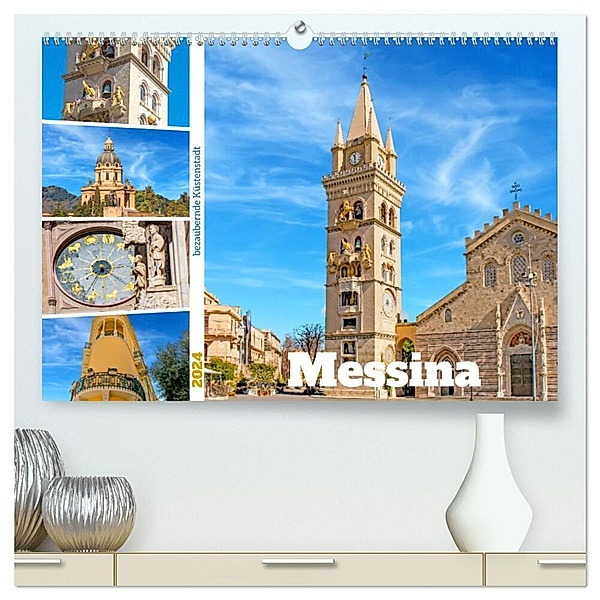 Messina - bezaubernde Küstenstadt (hochwertiger Premium Wandkalender 2024 DIN A2 quer), Kunstdruck in Hochglanz, Nina Schwarze
