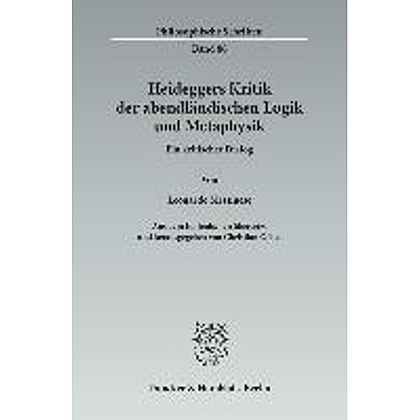 Messinese, L: Heideggers Kritik der abendländischen Logik, Leonardo Messinese