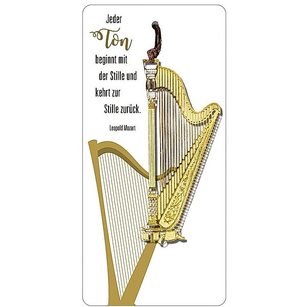 Messing-Lesezeichen »Harfe«