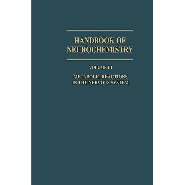 Metabolic Reactions in the Nervous System, Abel Lajtha