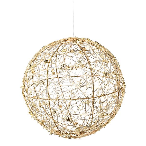 Metalldraht Kugel mit Ministernchen, 40 LEDs (Farbe: gold)