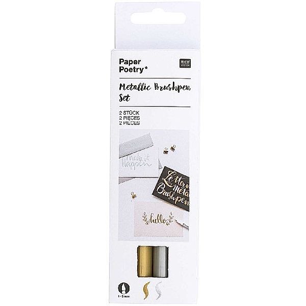 Metallic Brushpens Set Gold Silber