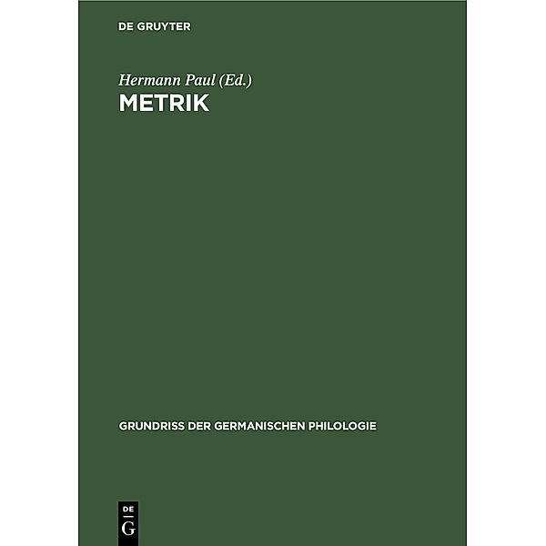 Metrik / Grundriß der germanischen Philologie Bd.2, 2