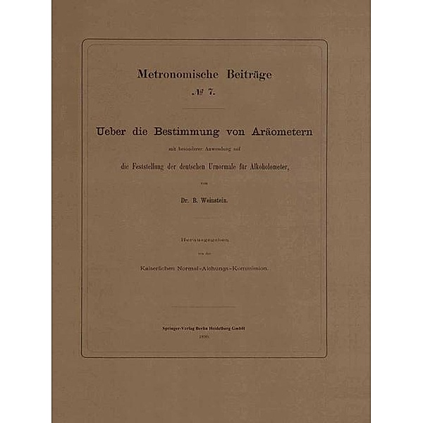 Metronomische Beiträge, Bernhard Weinstein, Wilhelm Förster