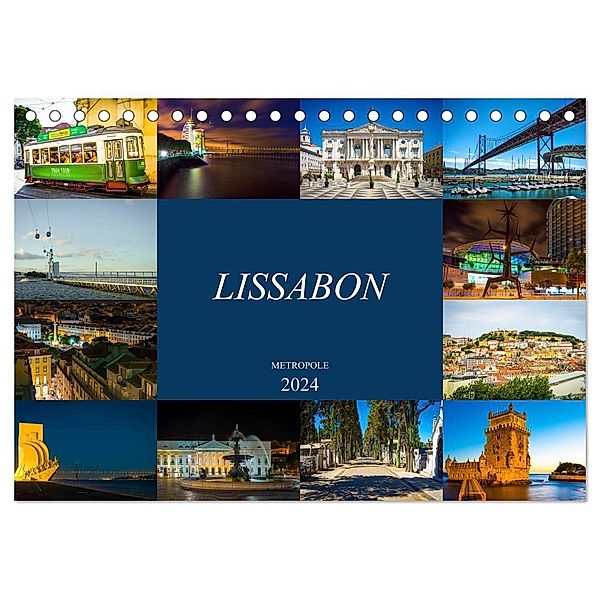 Metropole Lissabon (Tischkalender 2024 DIN A5 quer), CALVENDO Monatskalender, Dirk Meutzner