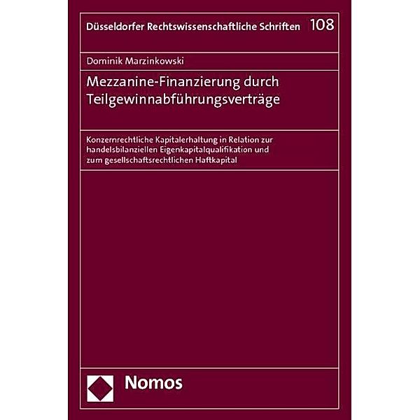 Mezzanine-Finanzierung durch Teilgewinnabführungsverträge, Dominik Marzinkowski