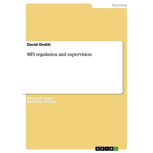 MFI regulation and supervision, David Onditi