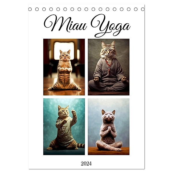 Miau Yoga (Tischkalender 2024 DIN A5 hoch), CALVENDO Monatskalender, Justyna Jaszke JBJart