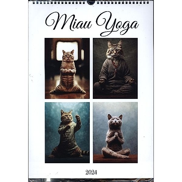 Miau Yoga (Wandkalender 2024 DIN A3 hoch), CALVENDO Monatskalender, Justyna Jaszke JBJart
