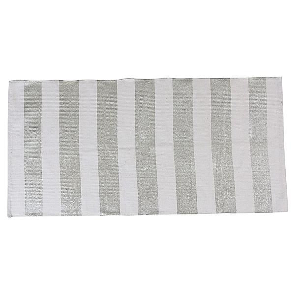 MIAVILLA Läufer Shiny Stripes, 70x140cm Silberfarben