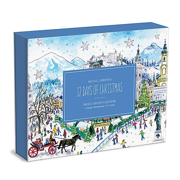 Michael Storrings 12 Days of Christmas Advent Puzzle Calendar, Galison