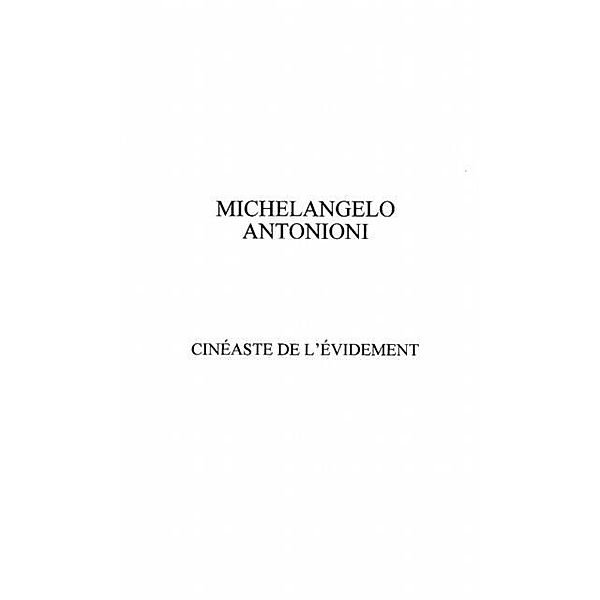 Michelangelo antonioni. cineaste de l'ev / Hors-collection, Moure Jose
