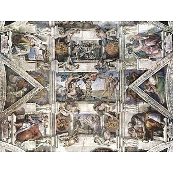 Michelangelo Buonarroti - Dankopfer Noahs, Sündenfall und Vertreibung aus dem Paradies etc. - 1.000 Teile (Puzzle)