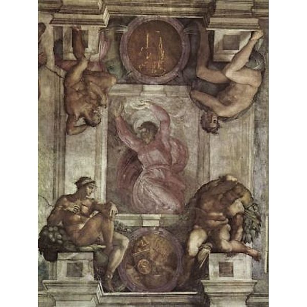 Michelangelo Buonarroti - Deckenfresko in der Sixtinischen Kapelle, Der Schöpfergott und 4 Jünglinge - 100 Teile (Puzzle