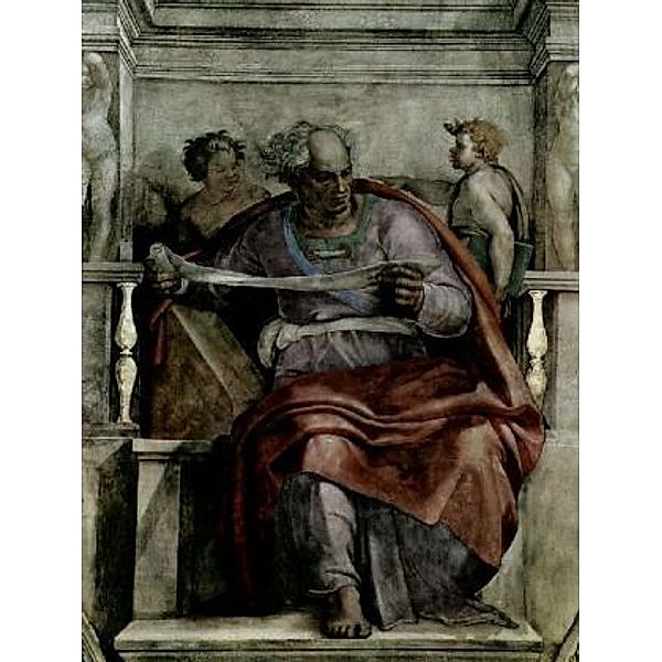 Michelangelo Buonarroti-Deckenfresko in der Sixtinischen Kapelle, Szene in Lünette: Der Prophet Joel - 1.000 Teile (Puzz