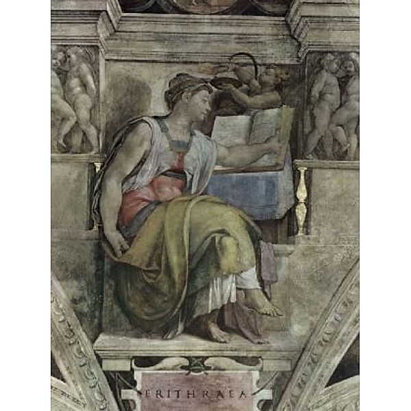 Michelangelo Buonarroti - Deckenfresko in der Sixtinischen Kapelle, Die Erythräische Sibylle - 200 Teile (Puzzle)