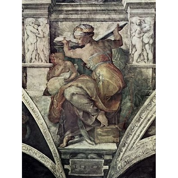 Michelangelo Buonarroti - Deckenfresko in der Sixtinischen Kapelle, Szene: Die Libysche Sibylle - 100 Teile (Puzzle)