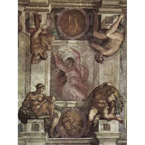 Michelangelo Buonarroti - Deckenfresko in der Sixtinischen Kapelle, Der Schöpfergott und 4 Jünglinge - 200 Teile (Puzzle