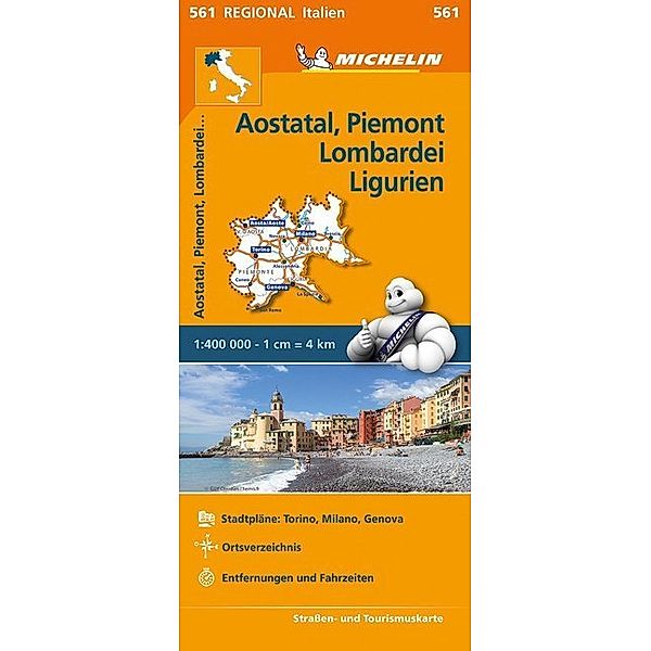 Michelin Karte Aostatal, Piemont, Lombardei und Ligurien