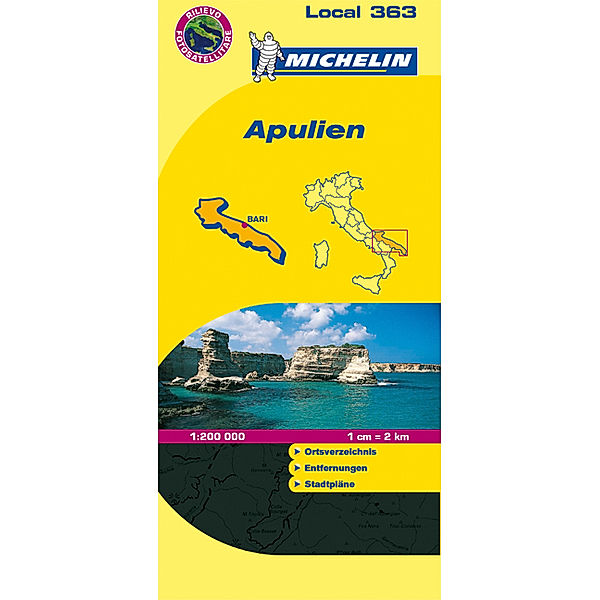 Michelin Karte Apulien. Puglia
