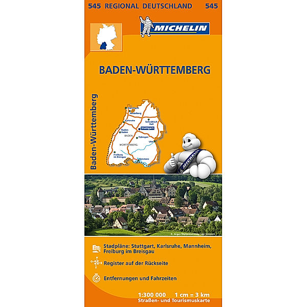 Michelin Karte Baden-Württemberg. Allemagne, Sud-Ouest