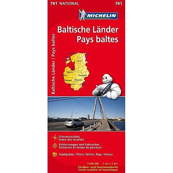 Michelin Karte Baltische Länder (Estland, Lettland und Litauen). Pays baltes. Pays baltes