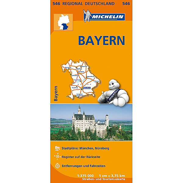 Michelin Karte Bayern. Allemagne Sud-Est, Bavière