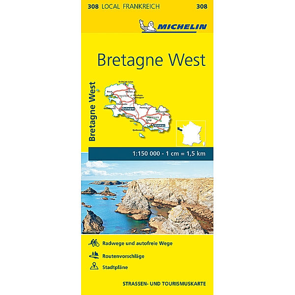 Michelin Karte Bretagne West. Finistere, Morbihan