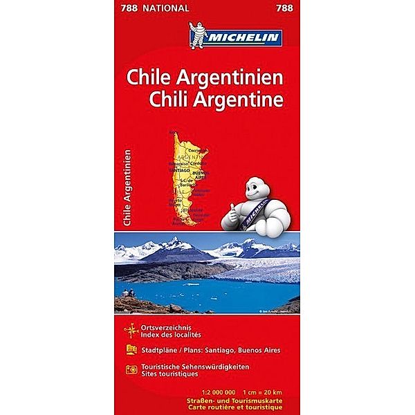 Michelin Karte Chile, Argentinien. Chili, Argentine